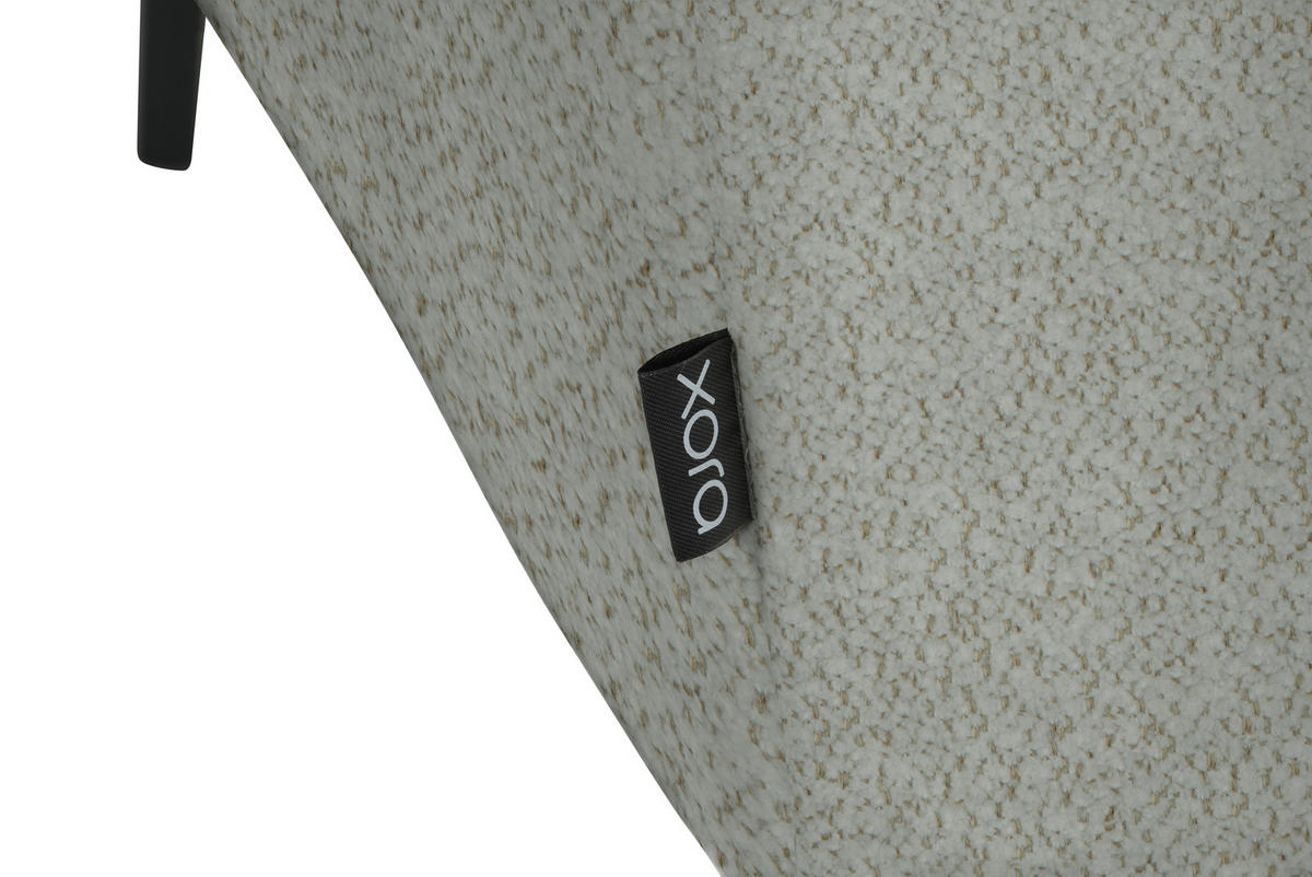 ECKSOFA in Chenille Alabasterfarben  280/205 cm  - Alabasterfarben/Schwarz, Design, Textil/Metall (280/205cm) - Xora