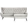 ECKSOFA in Cord Creme  237/165 cm  - Creme/Schwarz, Design, Holz/Textil (237/165cm) - Stylife