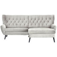 ECKSOFA in Cord Creme  237/165 cm  - Creme/Schwarz, Design, Holz/Textil (237/165cm) - Stylife