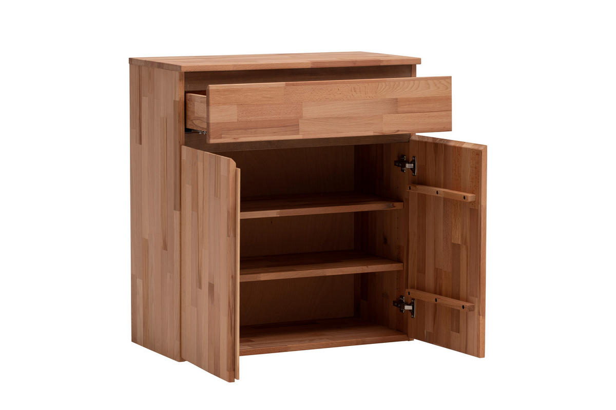 KOMMODE , 80/88/39 cm, 1 Schublade(n)  - Kernbuche, Natur, Holz (80/88/39cm) - Linea Natura