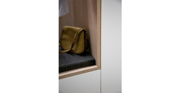 GARDEROBE 7-teilig in 250/233/59 cm - Eichefarben/Weiß, Design, Holzwerkstoff/Textil (250/233/59cm) - Moderano
