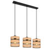 HÄNGELEUCHTE 75/18/120 cm   - Dunkelbraun/Schwarz, Design, Holz/Holzwerkstoff (75/18/120cm) - Globo