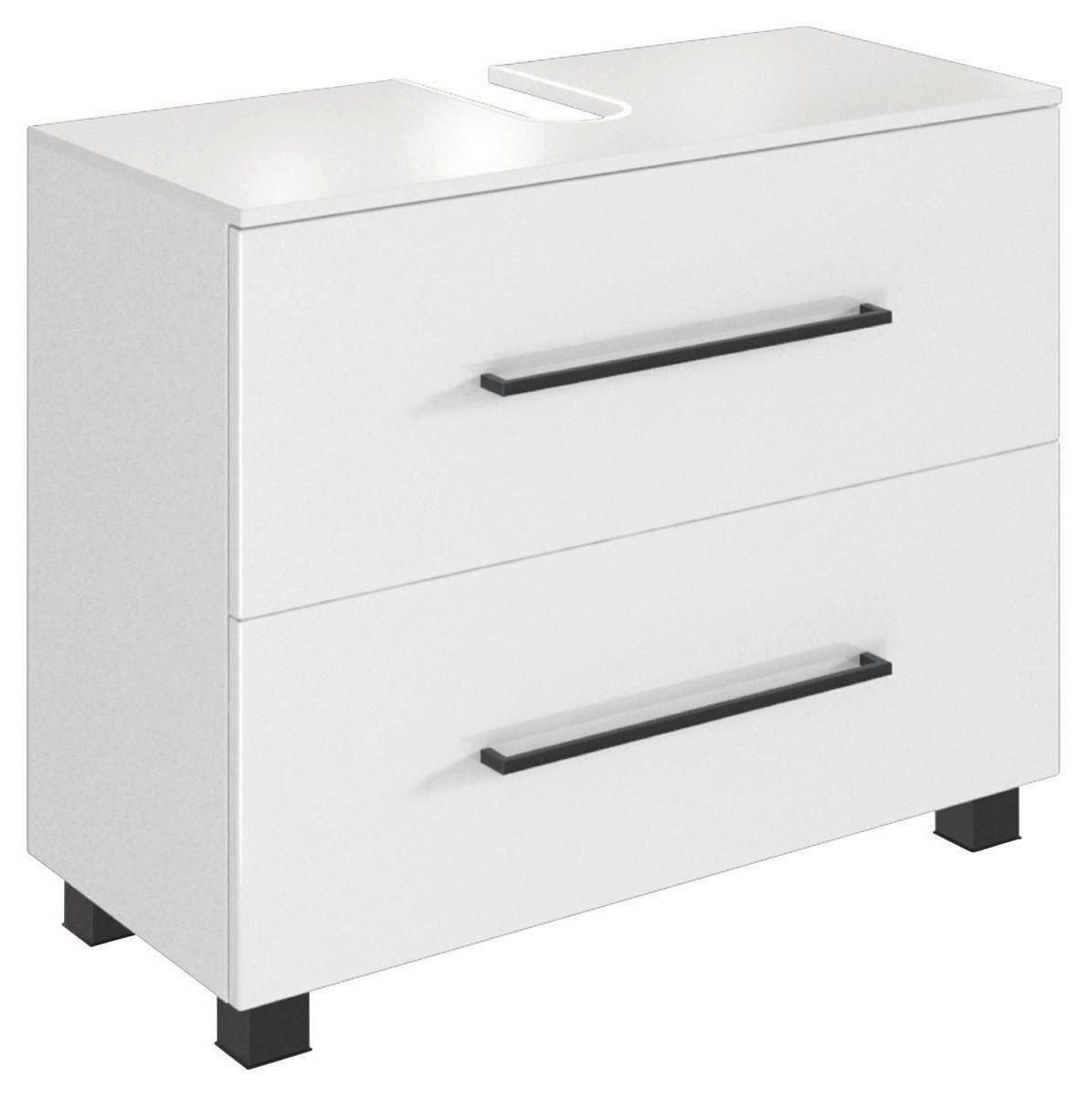 Waschbeckenunterschrank in 70/54/35 cm  - Weiss/Schwarz, Konventionell, Holzwerkstoff/Kunststoff (70/54/35cm) - Held