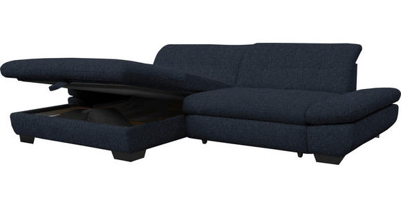 ECKSOFA in Mikrofaser Dunkelgrau  - Dunkelgrau/Schwarz, Design, Textil/Metall (198/290cm) - Xora