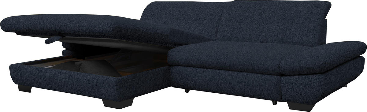 ECKSOFA in Mikrofaser Dunkelgrau  - Dunkelgrau/Schwarz, Design, Textil/Metall (198/290cm) - Xora