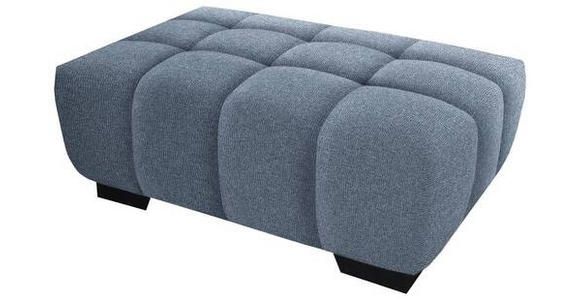 HOCKER in Textil Blau  - Blau/Schwarz, KONVENTIONELL, Textil/Metall (106/40/72cm) - Hom`in