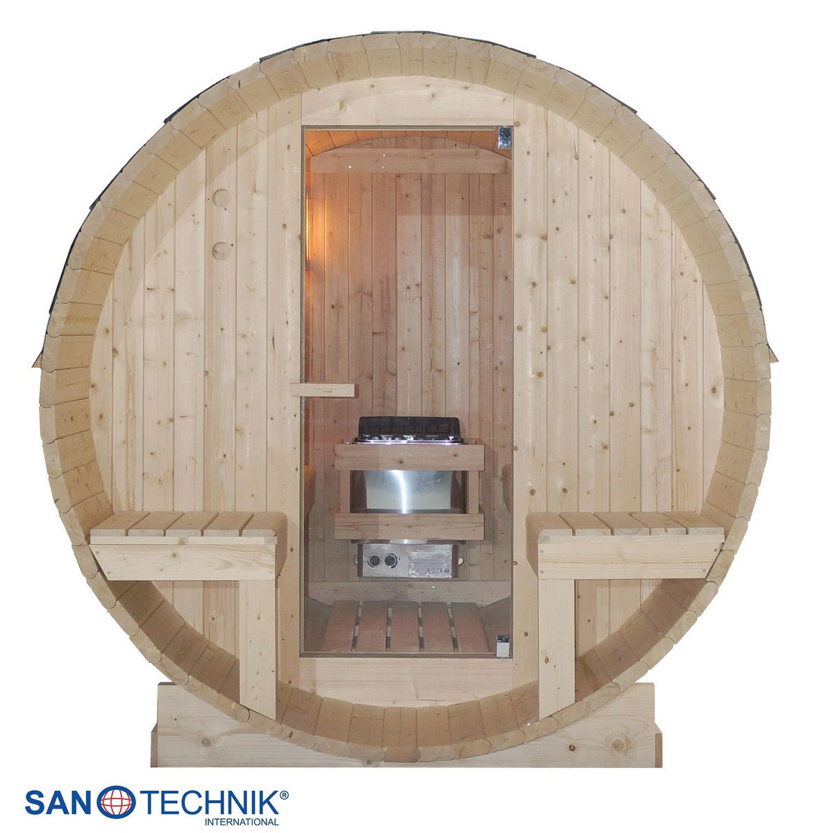 SUDOVÁ SAUNA - farba smreka, Konventionell, drevo/sklo (194,8/220/191,5cm) - Sanotechnik