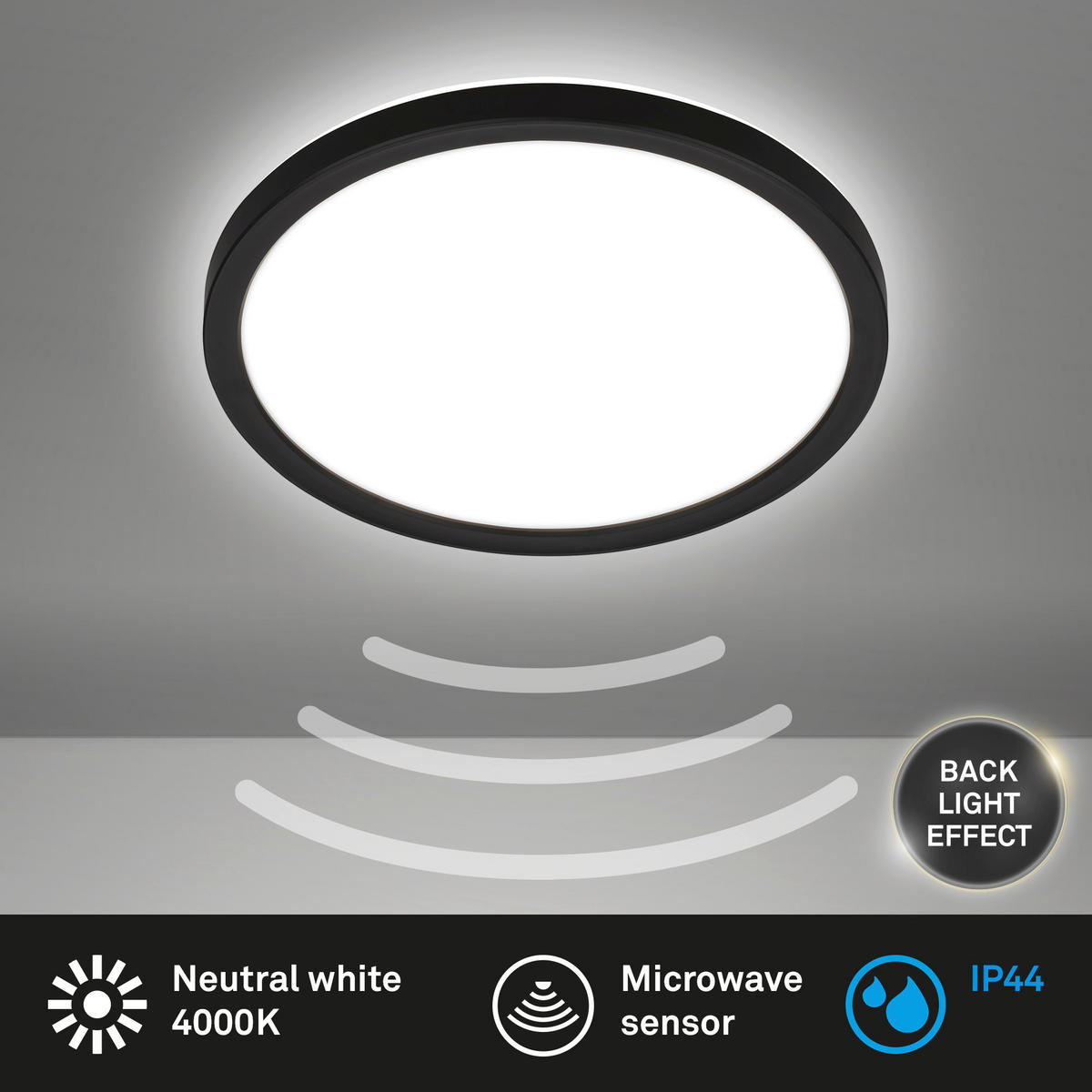 KUPAONSKA LED SVJETILJKA STRO MOVE  - crna, Basics, plastika (24/3cm)