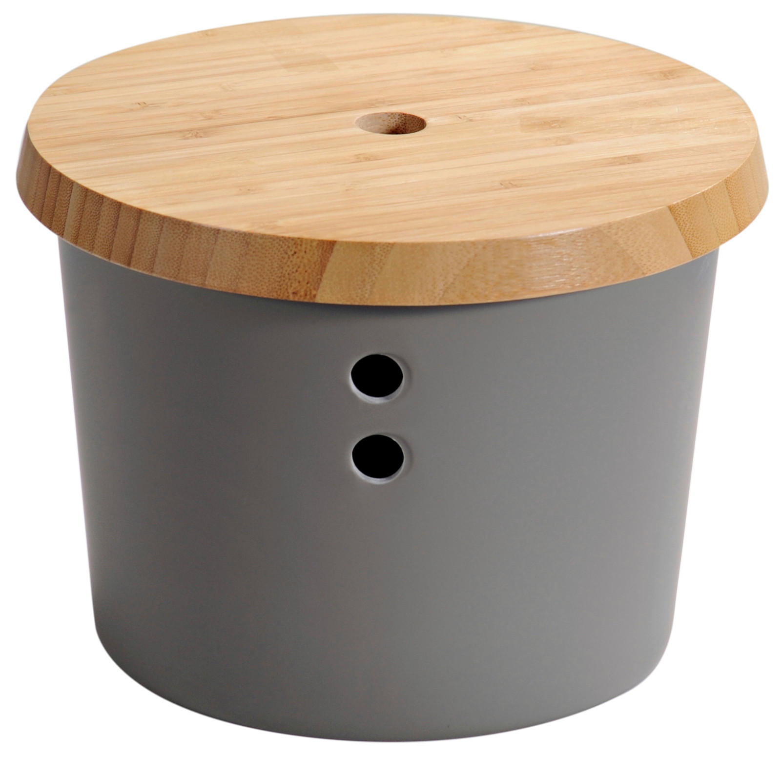 VORRATSDOSE  - Braun/Grau, Basics, Holz/Kunststoff (19/15,5cm) - Homeware Profession.