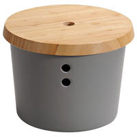 VORRATSDOSE  - Braun/Grau, Basics, Holz/Kunststoff (19/15,5cm) - Homeware Profession.