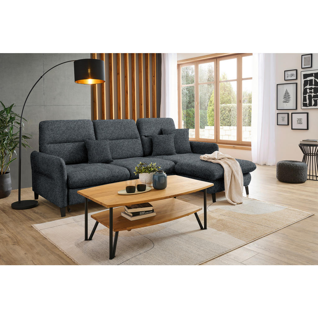 Thumbnail - Livetastic Ecksofa, Dunkelgrau, Textil, Ottomane rechts, L-Form, 254x190 cm, Stoffauswahl, seitenverkehrt erhältlich, Ho...