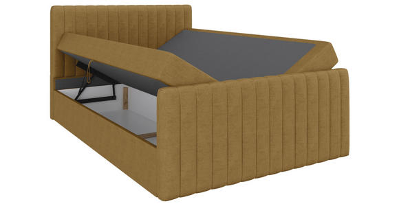 BOXBETT 140/200 cm  in Senfgelb  - Senfgelb/Schwarz, Basics, Kunststoff/Textil (140/200cm) - Carryhome