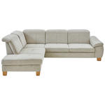 ECKSOFA  in Flachgewebe Ecru  243/301 cm  - Wildeiche/Ecru, Natur, Holz/Textil (243/301cm) - Voleo