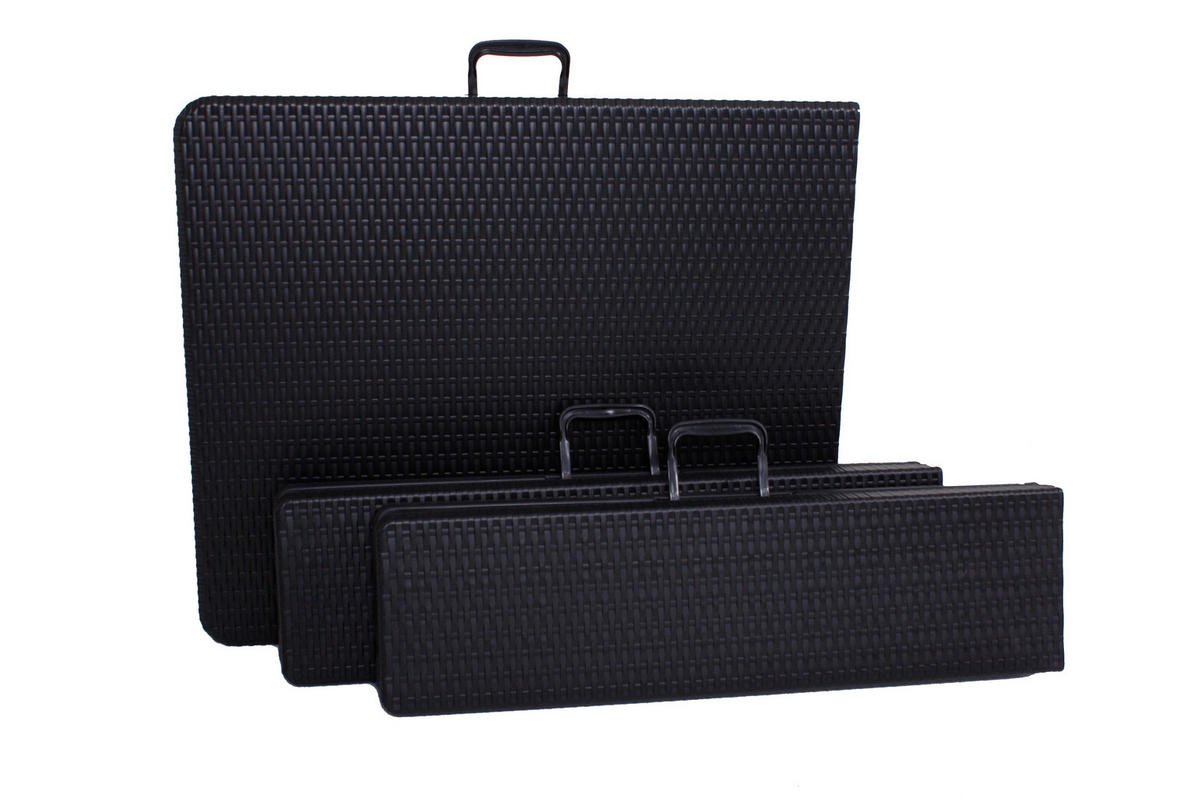GARTENGARNITUR 3-teilig Stahl  - Schwarz, Basics, Kunststoff/Metall (180/75/73cm) - Gardenson