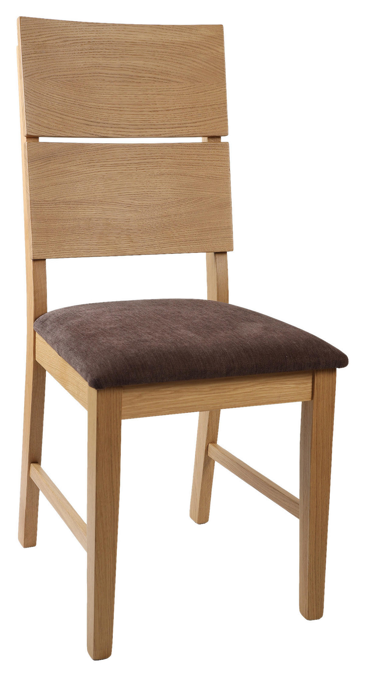 STUHL in Holz, Textil Braun, Eichefarben  - Eichefarben/Braun, MODERN, Holz/Textil (43/94,5/61cm) - Livetastic