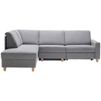 ECKSOFA  in Flachgewebe Grau  203/261 cm  - Eichefarben/Grau, KONVENTIONELL, Holz/Textil (203/261cm) - Sedda