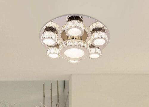 LED-DECKENLEUCHTE 55/15 cm   - Klar/Chromfarben, Design, Kunststoff/Metall (55/15cm)