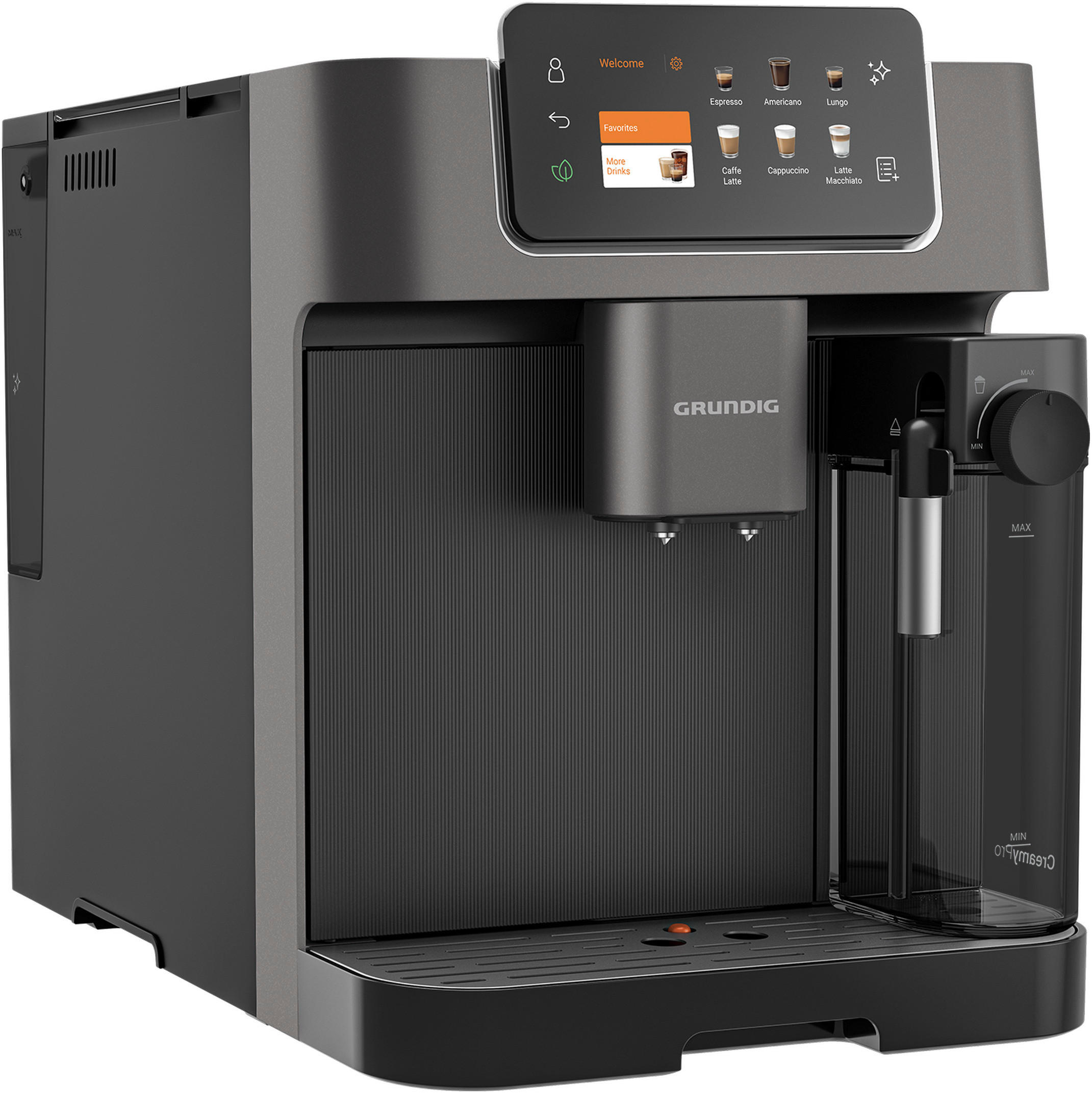 KAFFEEVOLLAUTOMAT Delisia Coffee Series DC7500+  - Edelstahlfarben/Schwarz, MODERN, Kunststoff/Metall (40,5/34,0/27,5cm) - Grundig