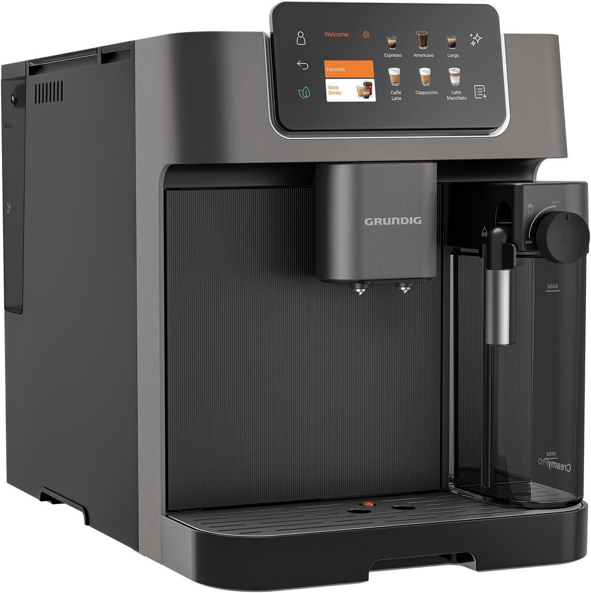 KAFFEEVOLLAUTOMAT Delisia Coffee Series DC7500+  - Edelstahlfarben/Schwarz, MODERN, Kunststoff/Metall (40,5/34,0/27,5cm) - Grundig