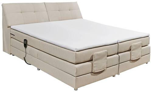 BOXSPRINGBETT 180/200 cm  in Creme  - Silberfarben/Creme, Design, Kunststoff/Textil (180/200cm) - Esposa