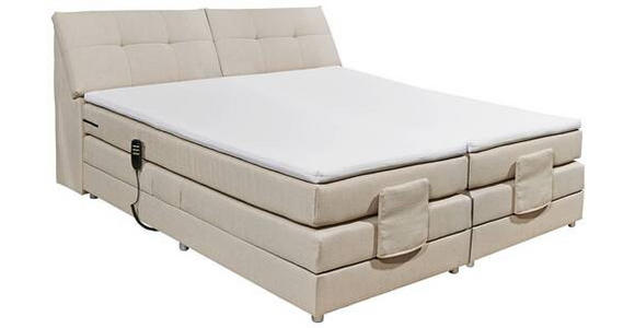 BOXSPRINGBETT 180/200 cm  in Creme  - Silberfarben/Creme, Design, Kunststoff/Textil (180/200cm) - Esposa