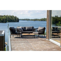 LOUNGEGARNITUR  79,5/148 cm   - Schwarz, KONVENTIONELL, Kunststoff (79,5/148cm) - Gardenson