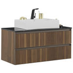 WASCHTISCHKOMBI 105 cm  - Nussbaumfarben/Bronzefarben, Design, Holz/Keramik (105cm) - Dieter Knoll