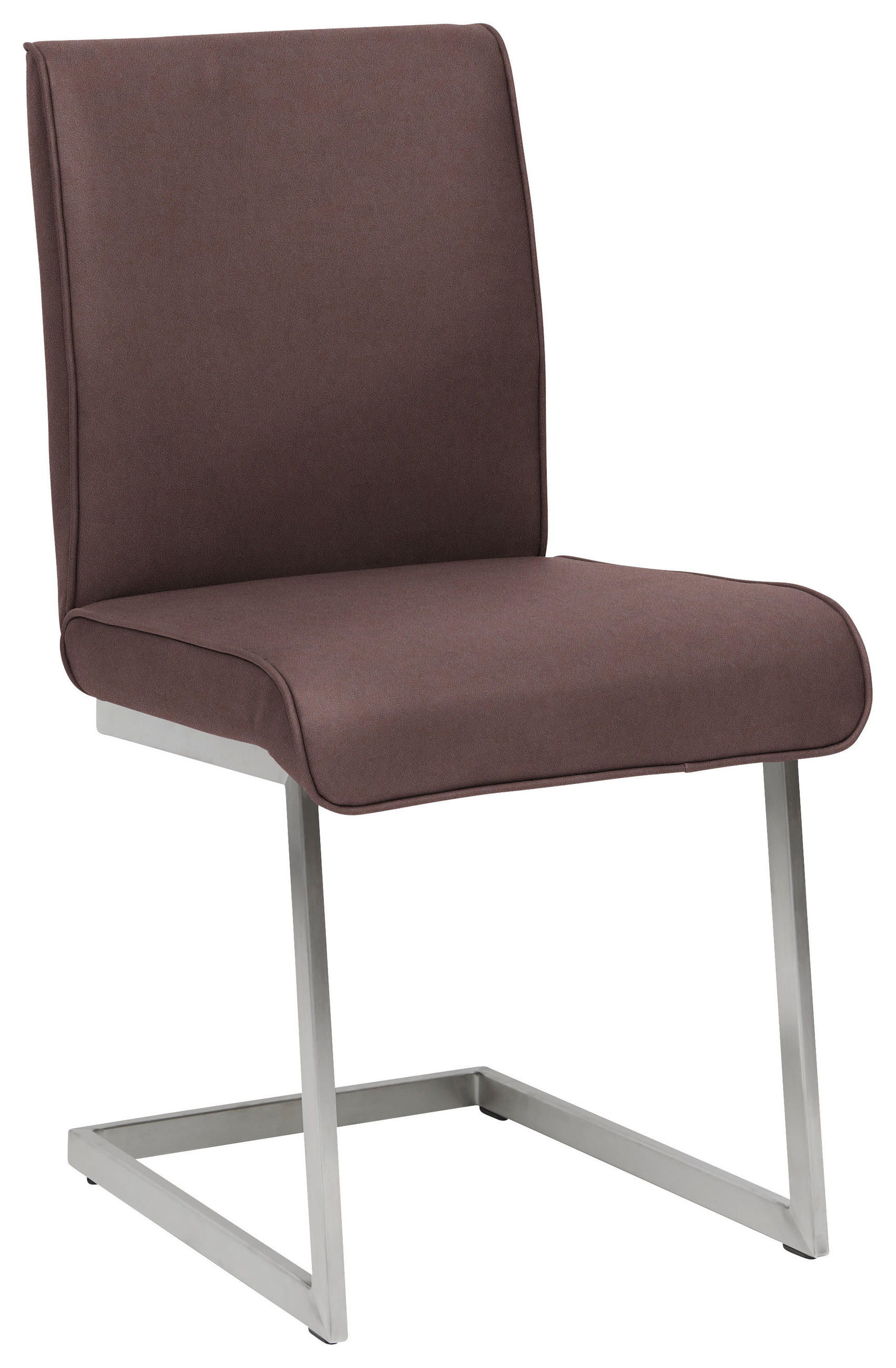 SCHWINGSTUHL  in Stahl Mikrofaser  - Edelstahlfarben/Dunkelbraun, Design, Holzwerkstoff/Textil (48/91/60cm) - Dieter Knoll