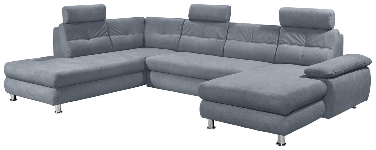 WOHNLANDSCHAFT Grau  - Silberfarben/Grau, MODERN, Kunststoff/Textil (233/349/177cm) - MID.YOU