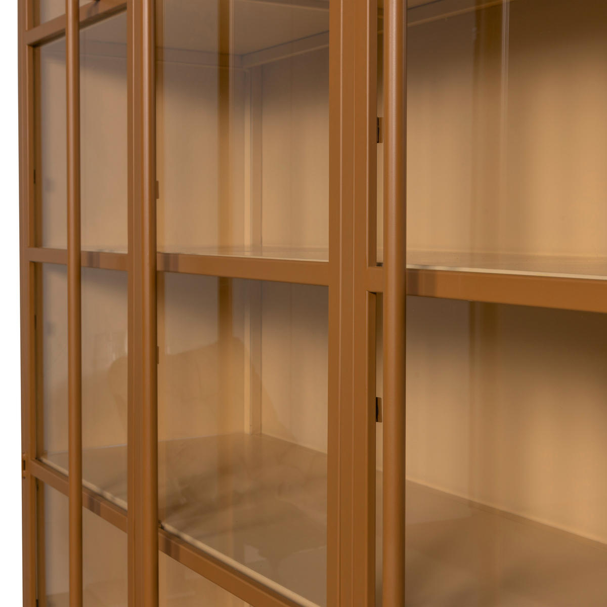 VITRINE Exhibit in Honig  - Honig, Design, Glas/Metall (140/200/40cm) - Livetastic