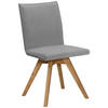 STUHL  in Lederlook, Mikrofaser  - Eichefarben/Hellgrau, Konventionell, Holz/Textil (60/91/61cm) - Moderano