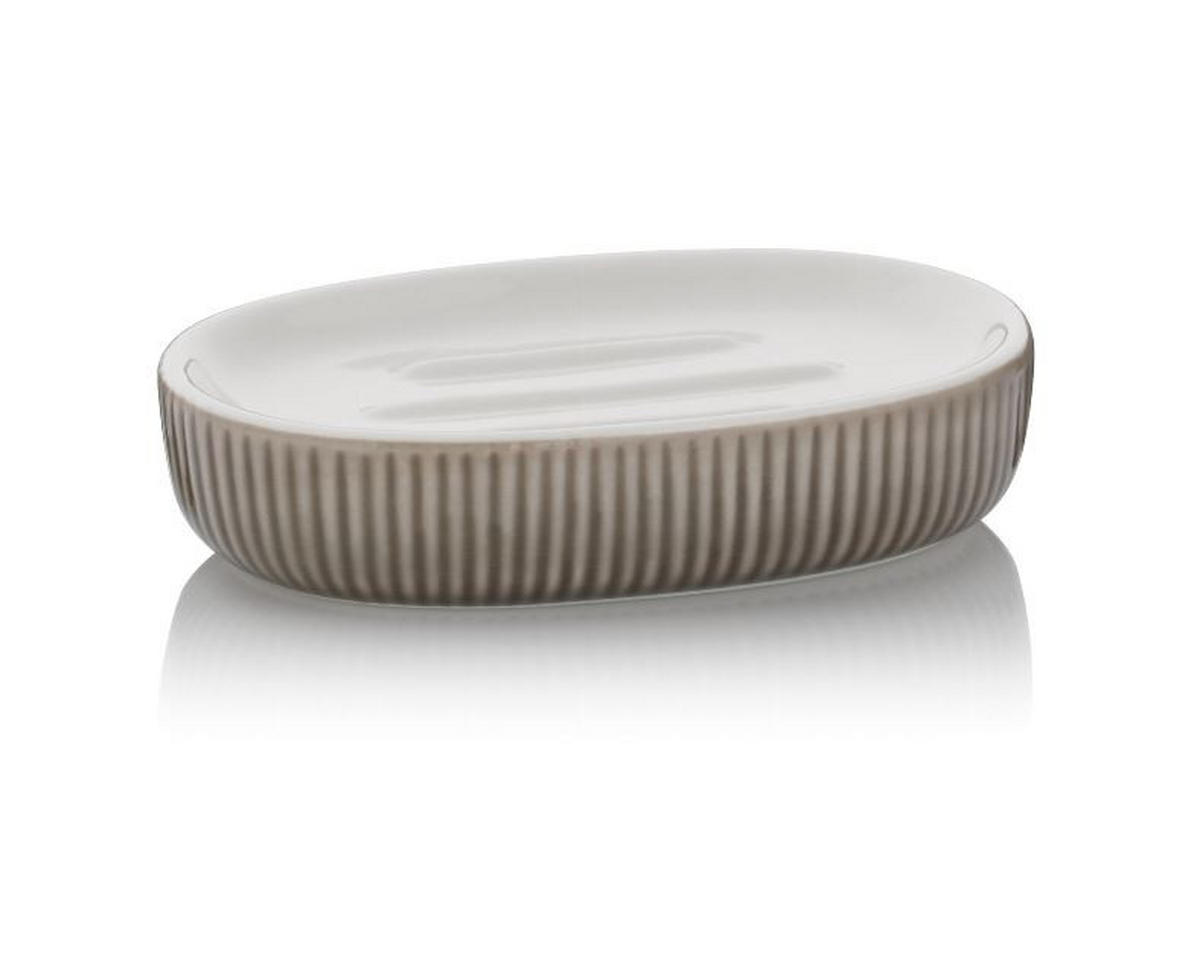 SEIFENSCHALE Keramik  - Grau, Basics, Keramik (13,5/3/8,5cm) - Kela