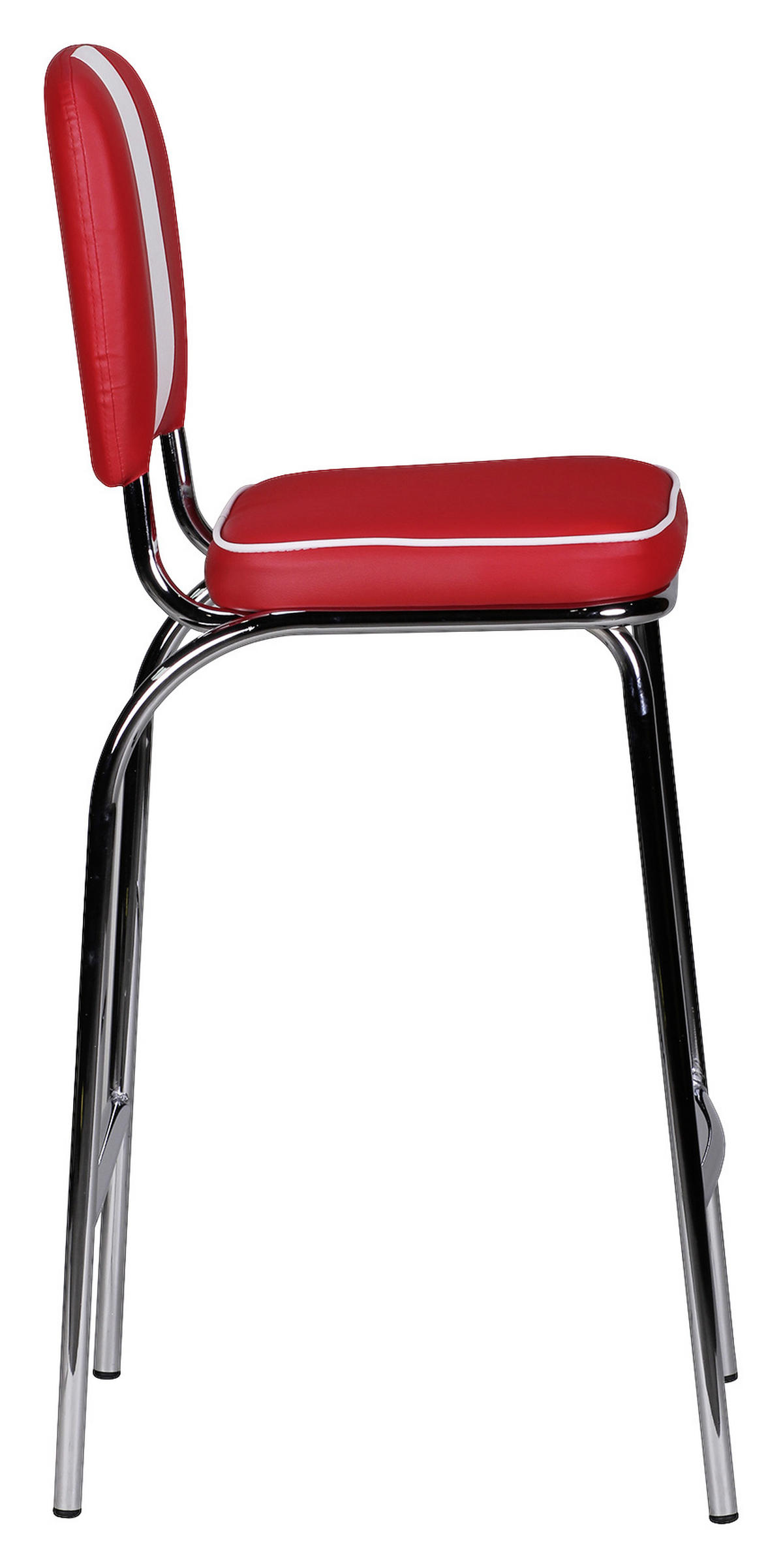 BAROVÁ ŽIDLE, červená - bílá/barvy stříbra, Moderní, kov/plast (40/110/38cm) - MID.YOU