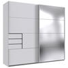 GARDEROB MED SKJUTDÖRRAR 225/208/64 cm 2-dörrar - vit/silver, Klassisk, metall/trämaterial (225/208/64cm) - Carryhome