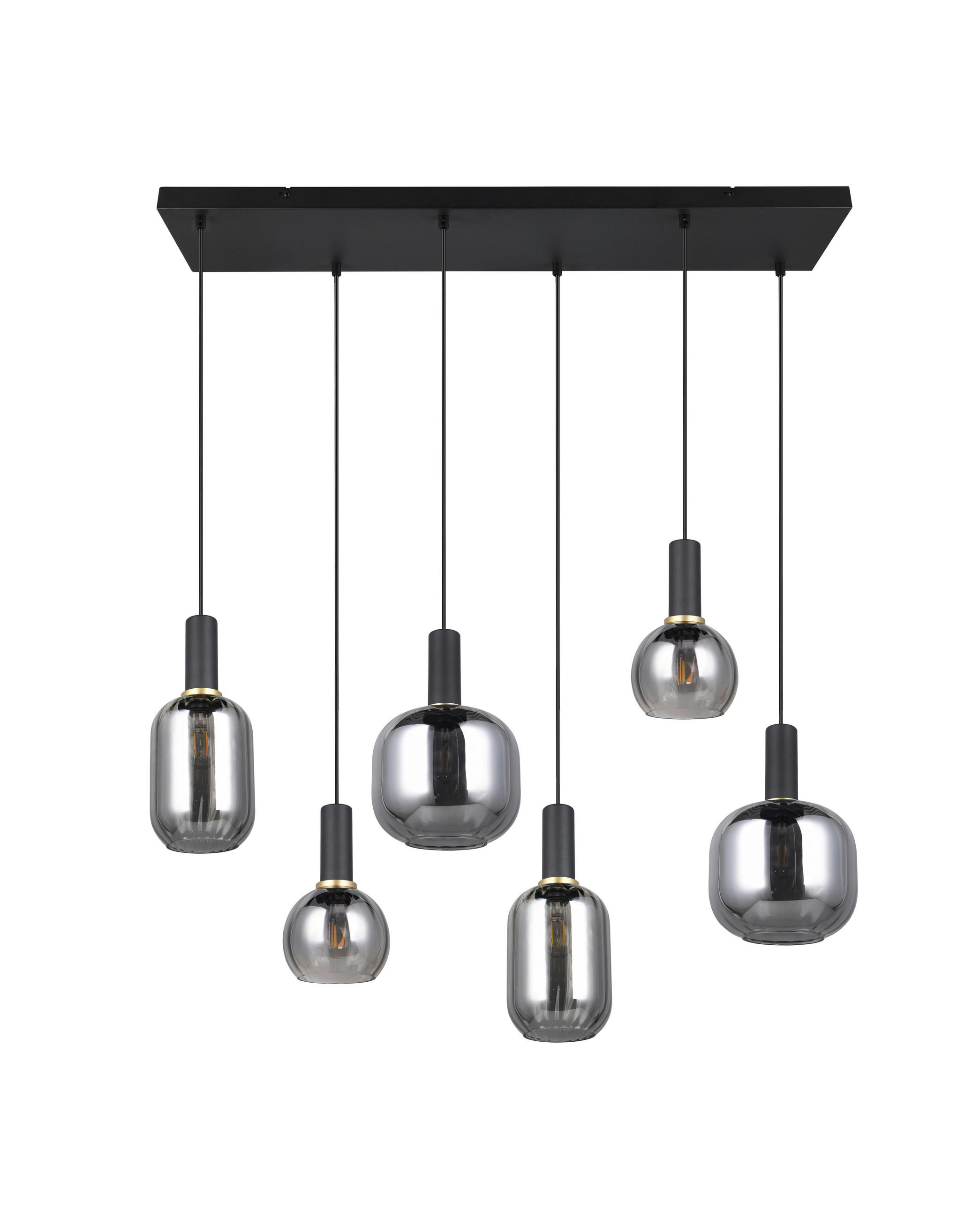 HÄNGELEUCHTE 92/35/150 cm   - Chromfarben/Schwarz, Basics, Glas/Metall (92/35/150cm) - Trio Leuchten