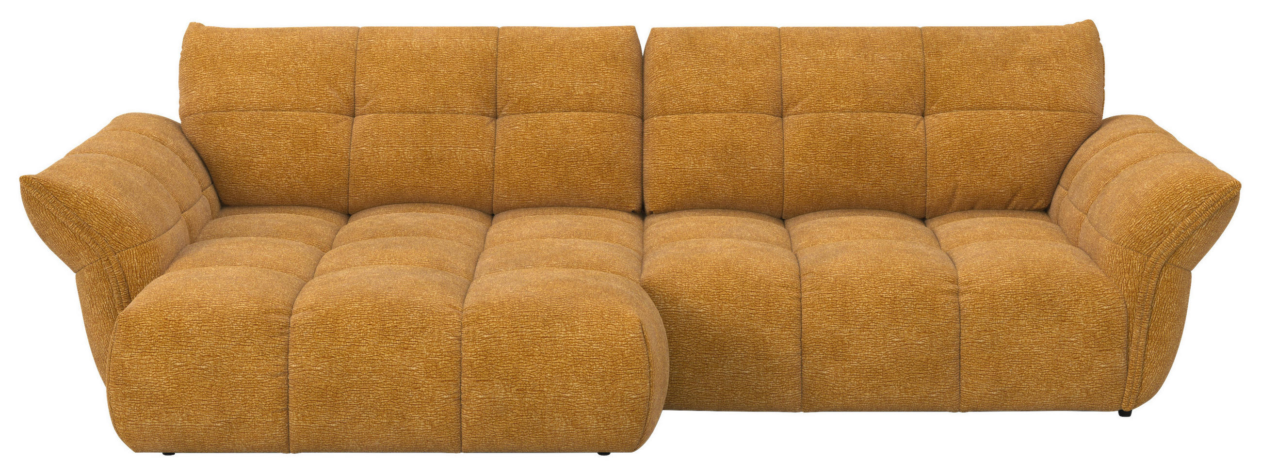 ROHOVÁ SEDAČKA, textil, tmavě žlutá - černá/tmavě žlutá, Design, textil/plast (177/312cm) - Welnova