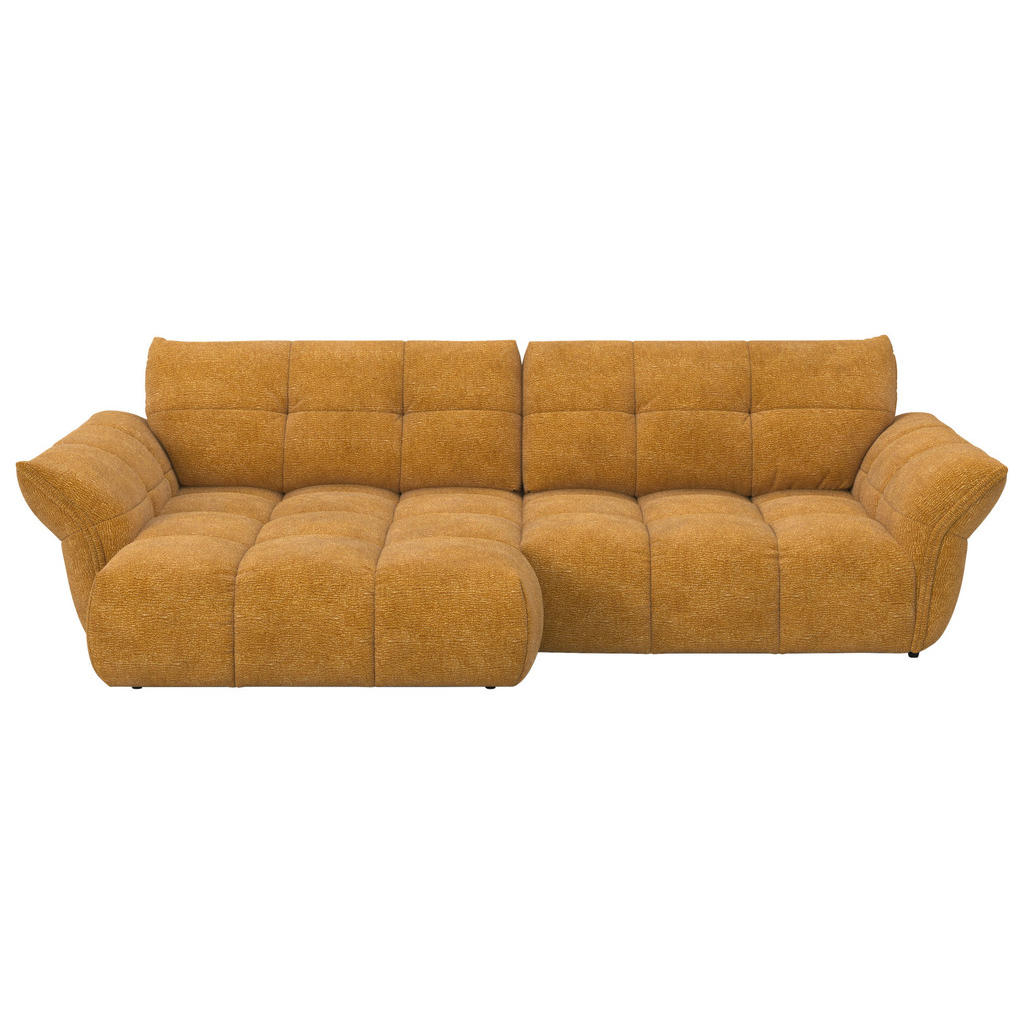 Welnova ROHOVÁ SEDAČKA, textil, tmavožltá