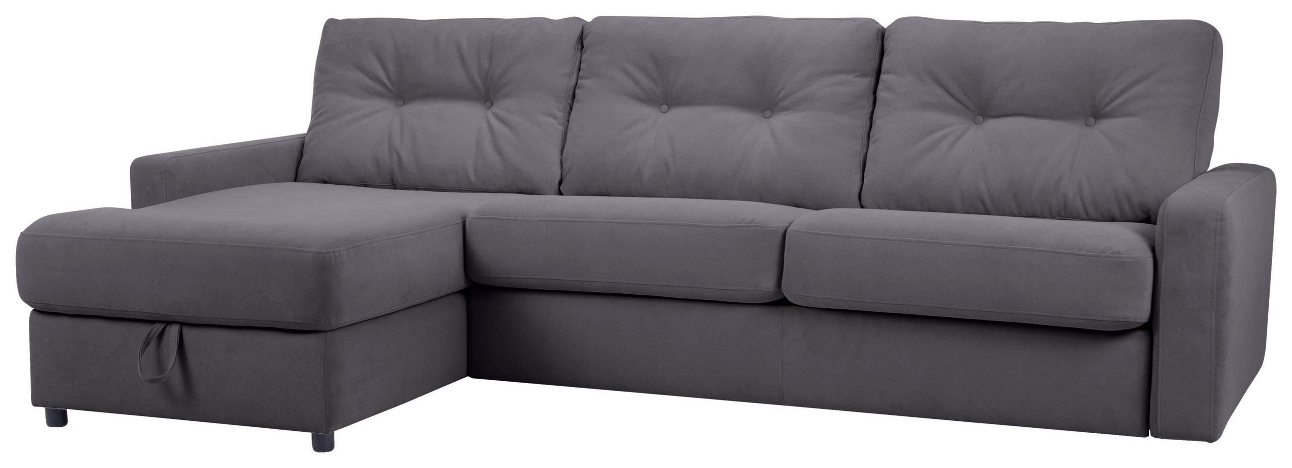 ECKSOFA Dunkelgrau Webstoff  - Dunkelgrau/Schwarz, KONVENTIONELL, Kunststoff/Textil (160/270cm) - Carryhome