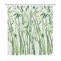 DUSCHVORHANG BAMBUS 120/200 cm  - Grün, Basics, Textil (120/200cm) - Spirella