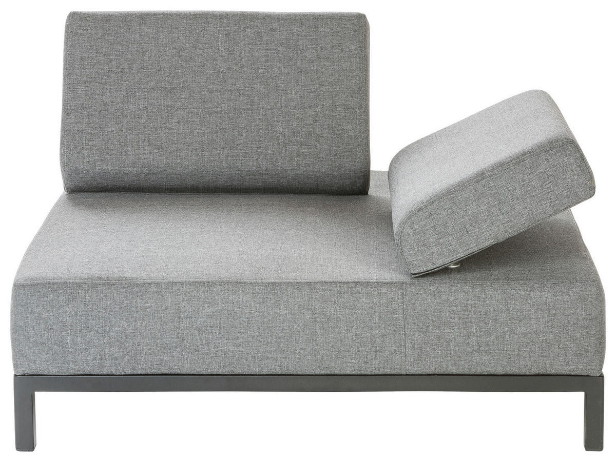 LOUNGEECKTEIL  - Anthrazit/Schwarz, Lifestyle, Textil/Metall (110/46/110cm) - Amatio