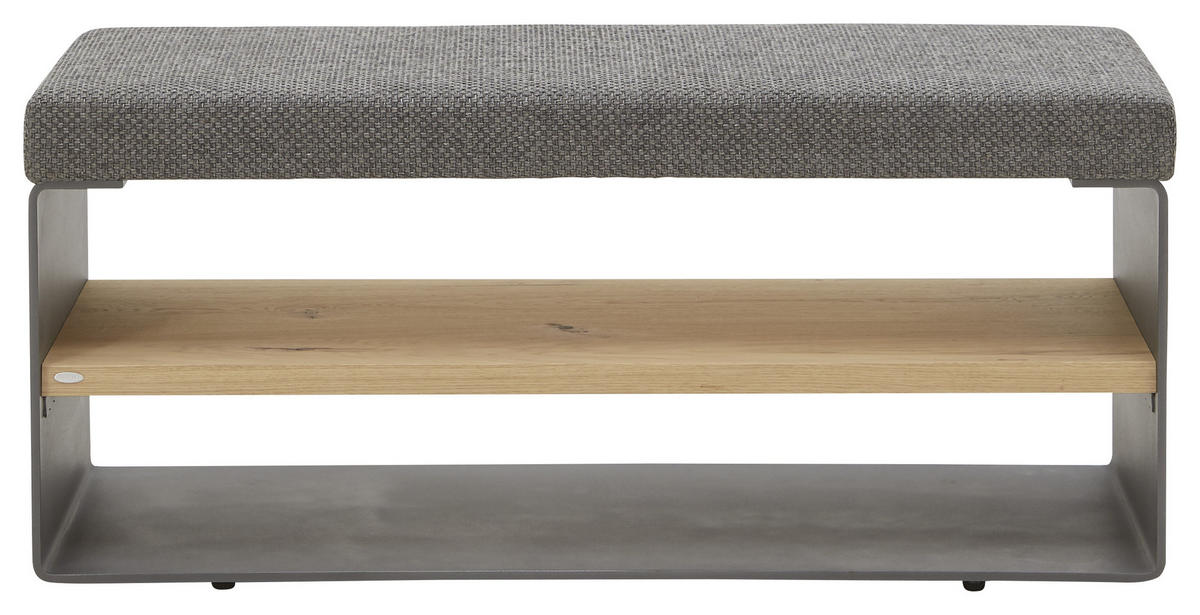 GARDEROBENBANK 96/44/39 cm  - Eichefarben/Anthrazit, Natur, Holz/Textil (96/44/39cm) - Voglauer