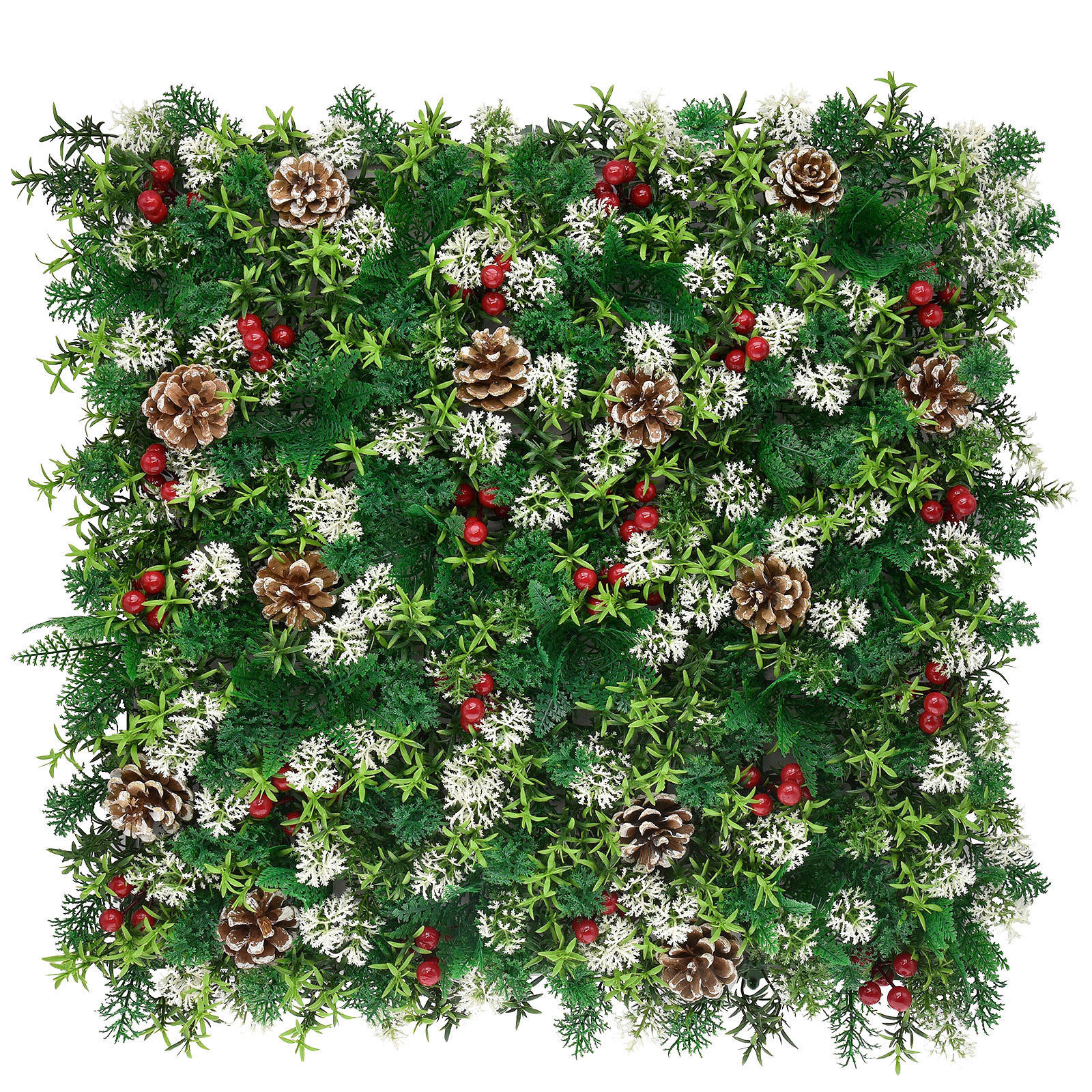 Wandverkleidung Pflanzenwand  Kunststoff  - Dunkelgrün/Rot, Trend, Kunststoff (50/50cm) - Floordirekt
