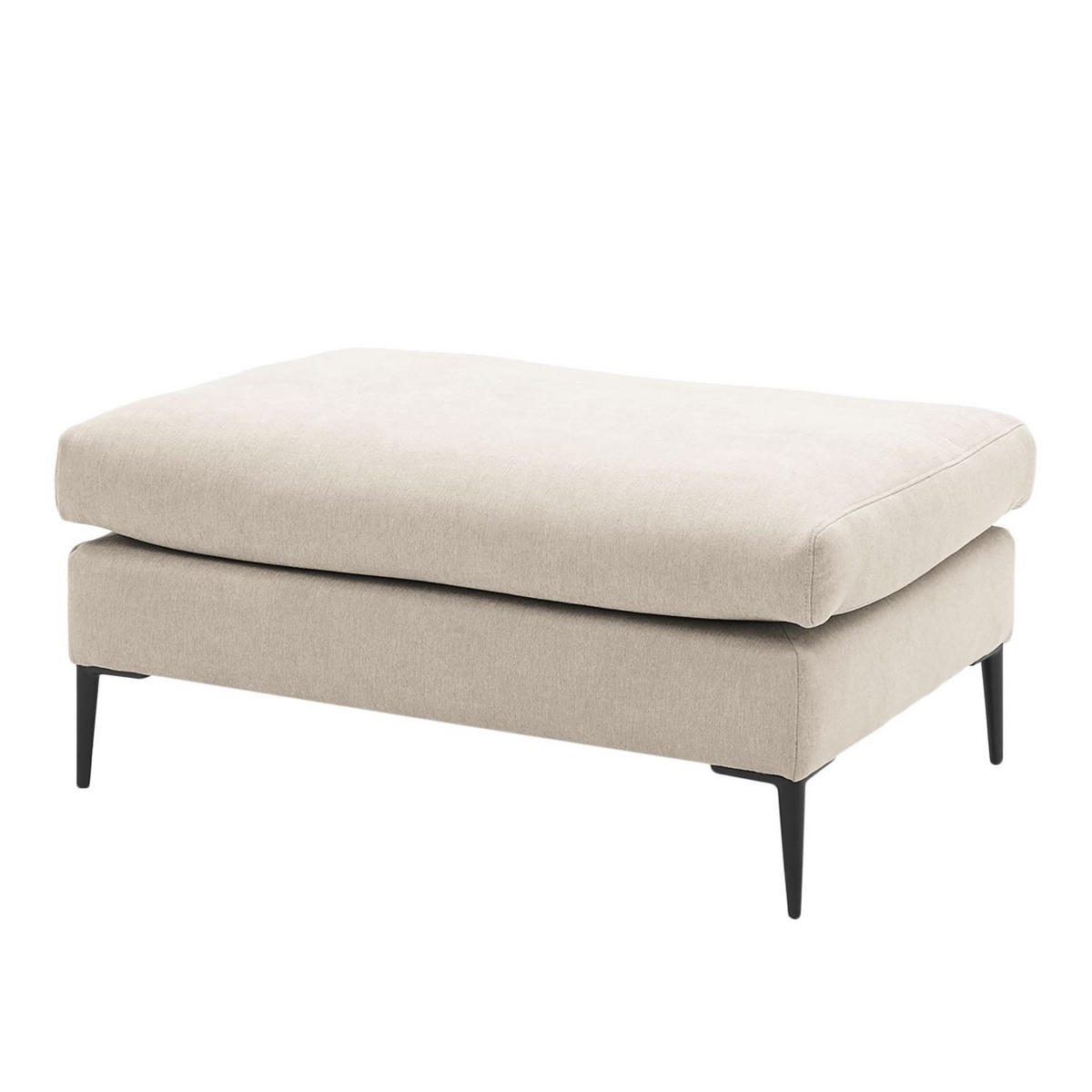 HOCKER in Textil Beige  - Beige/Schwarz, Design, Textil (101/43/69cm) - Trendmanufaktur