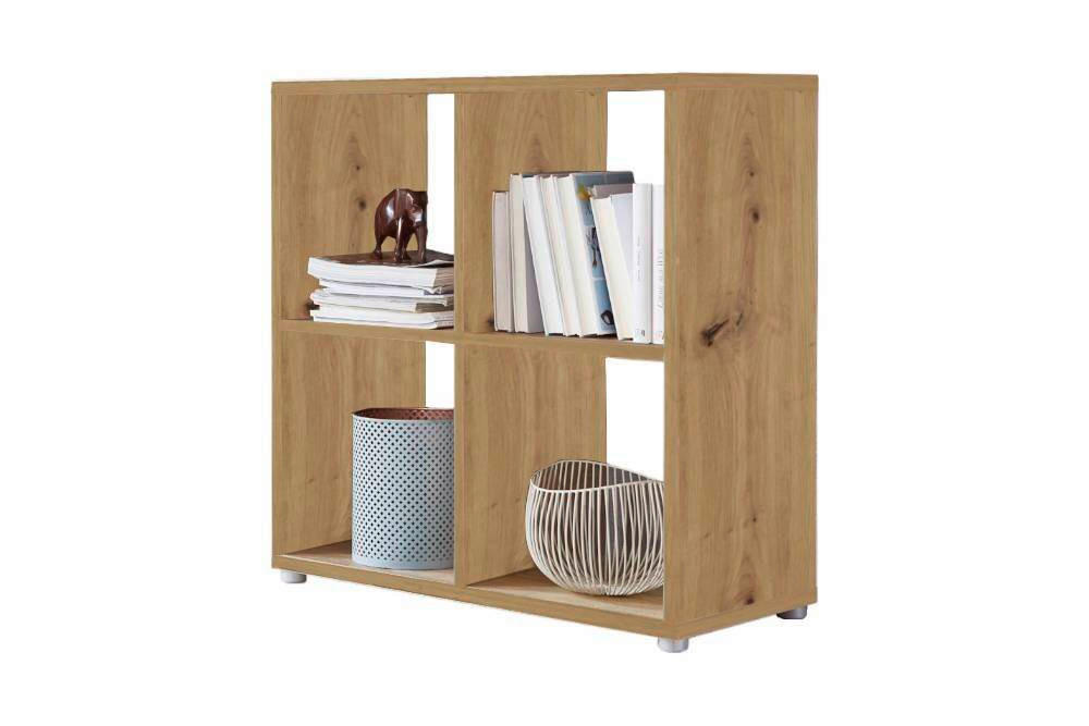 AKTENREGAL Eiche Artisan  - Silberfarben/Eiche Artisan, MODERN, Holzwerkstoff (72/74/33cm) - MID.YOU
