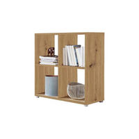 AKTENREGAL Eiche Artisan  - Silberfarben/Eiche Artisan, MODERN, Holzwerkstoff (72/74/33cm) - MID.YOU
