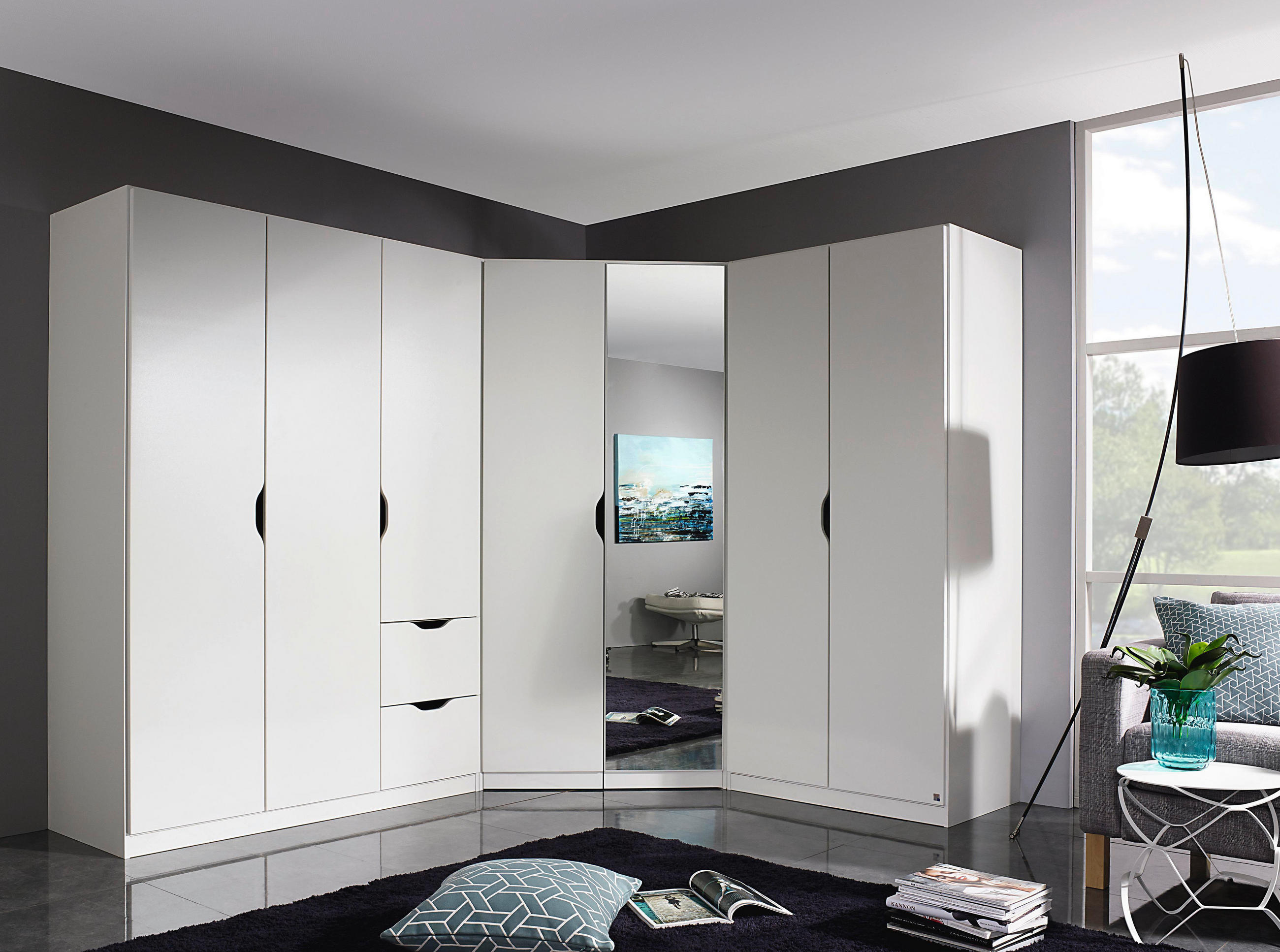 DREHTÜRENSCHRANK 181/197/54 cm 4-türig Weiß  - Weiß, MODERN, Holzwerkstoff (181/197/54cm) - Rauch Möbel