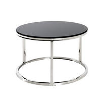 BEISTELLTISCH 60/60/36 cm Schwarz, Edelstahlfarben rund  - Edelstahlfarben/Schwarz, Natur, Glas/Metall (60/60/36cm)