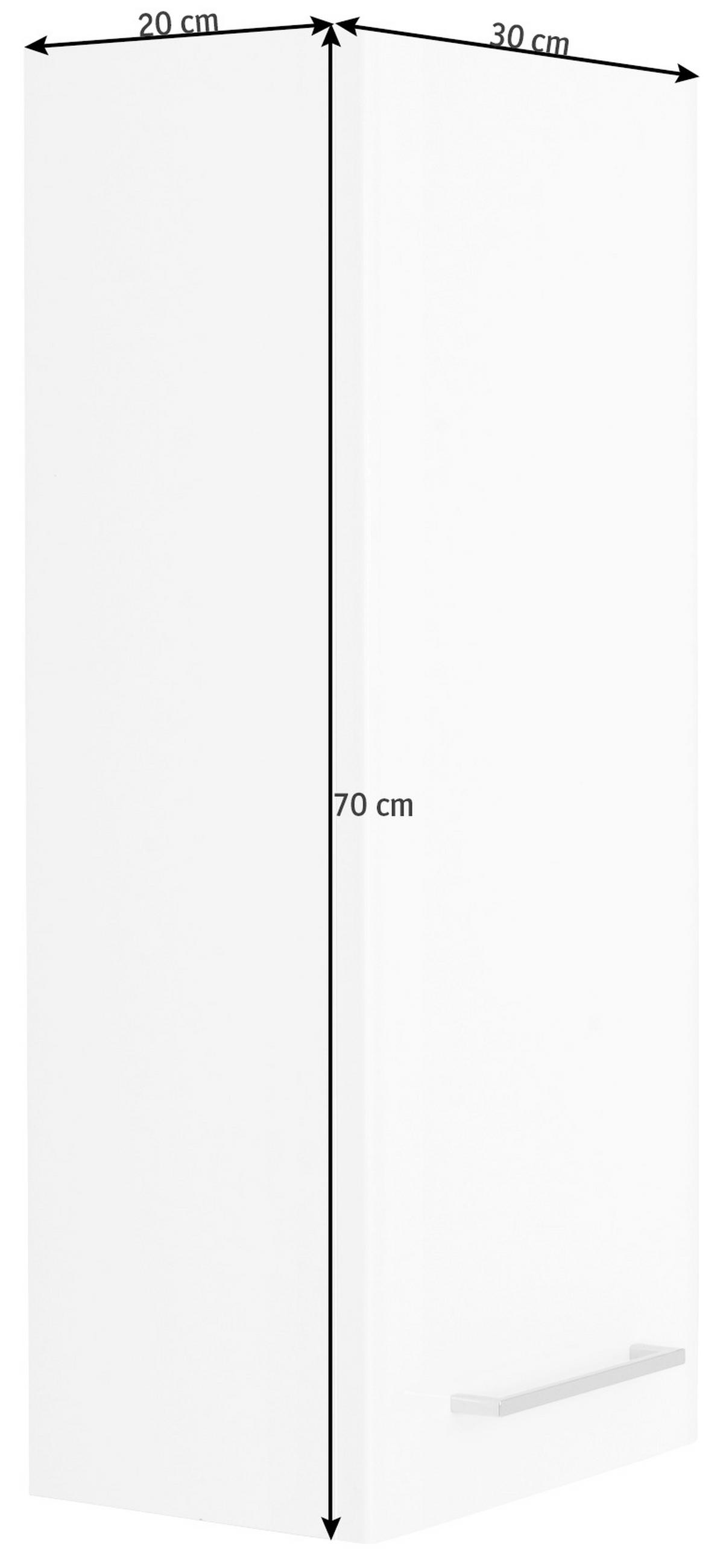 VISEČA OMARA 30/70/20 cm  - barve kroma/bela, Konvencionalno, steklo/leseni material (30/70/20cm) - Xora