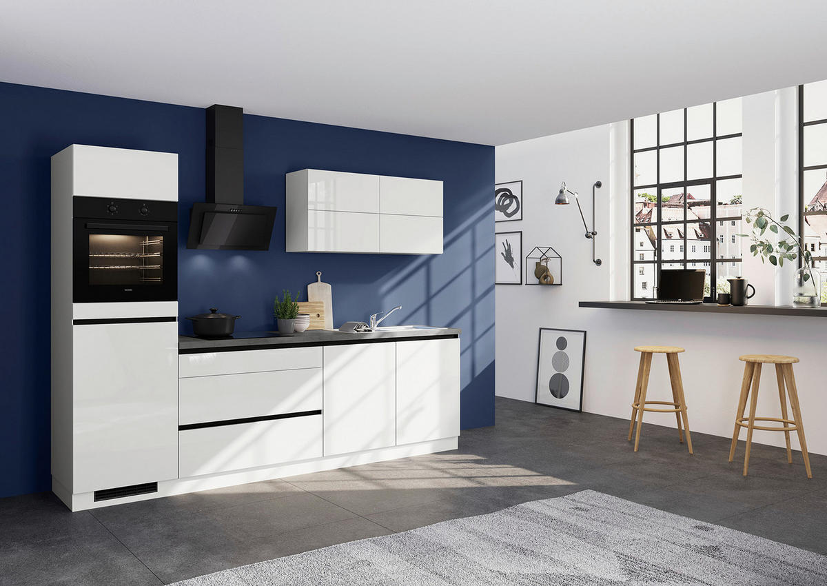 KÜCHENLEERBLOCK 280 cm   Grau, Dunkelgrau  - Dunkelgrau/Hellgrau, Design, Holzwerkstoff (280cm) - Impuls