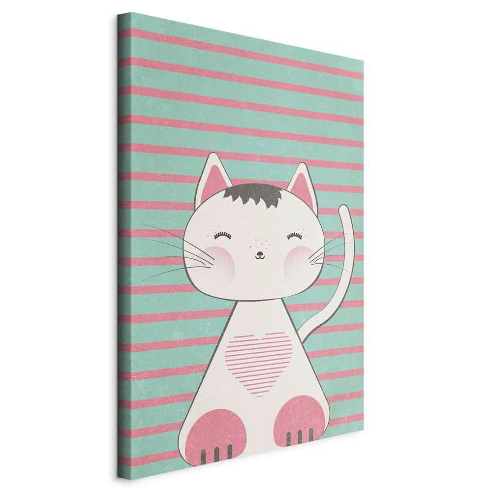 LEINWANDBILD Abstraktes, Tiere, Kinder 80/120/1.2 cm  - Hellrosa/Salbeigrün, Basics, Holz/Textil (80/120/1.2cm) - artgeist